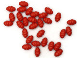 30 18mm Red Plastic Beads Twisted Oval Beads Jewelry Making Beading Supplies Loose Beads to String