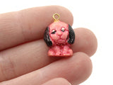 Pink Plastic Puppy Pendants Vintage Dog Charms Jewelry Making Beading Supplies Lightweight Animal Charms  Smileyboy
