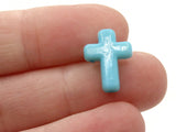50 16mm Sky Blue Cross Beads Plastic Crosses Christian Beads Jewelry Making Beading Supplies Acrylic Cross Beads Smileyboy