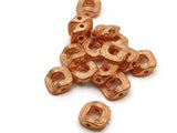 15 13mm Vintage Red Copper Beads Square Striped Donut Beads Copper Plated Plastic Beads Jewelry Making Beading Supplies Loose Beads