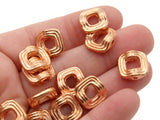 15 13mm Vintage Red Copper Beads Square Striped Donut Beads Copper Plated Plastic Beads Jewelry Making Beading Supplies Loose Beads