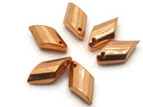 6 24mm Copper Faceted Beads Diamond Shaped Vintage Copper Plated Plastic Beads Jewelry Making Beading Supplies Shiny Metal Focal Beads