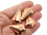 4 30mm Copper Faceted Kite Beads Diamond Shaped Vintage Copper Plated Plastic Beads Jewelry Making Beading Supplies Shiny Metal Focal Beads