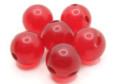 6 16mm 5/8 Inch Red Ball Buttons Lucite Round Buttons Vintage Lucite Buttons Jewelry Making Beading Supplies Sewing Supplies
