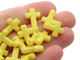 50 16mm Yellow Cross Beads Plastic Crosses Christian Beads Jewelry Making Beading Supplies Acrylic Cross Beads Smileyboy