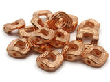 15 13mm Vintage Red Copper Beads Square Striped Donut Beads Copper Plated Plastic Beads Jewelry Making Beading Supplies Loose Beads