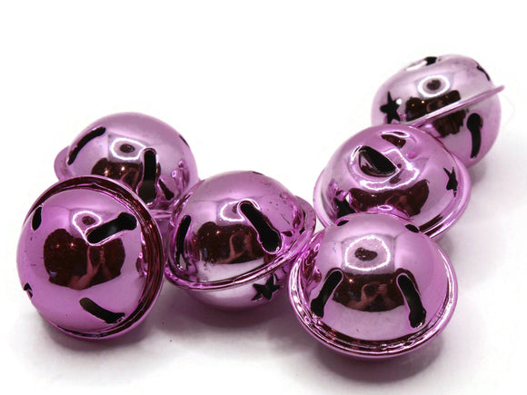 6 Shiny Light Pink Jingle Bells 24mm Bells Christmas Sleigh Bell Charms Beads Jewelry Making Beading Supplies Craft Supplies Smileyboy