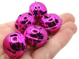 6 Shiny Bright Pink Jingle Bells 24mm Bells Christmas Sleigh Bell Charms Beads Jewelry Making Beading Supplies Craft Supplies Smileyboy