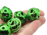 6 Shiny Green Jingle Bells 24mm Bells Christmas Sleigh Bell Charms Beads Jewelry Making Beading Supplies Craft Supplies Smileyboy