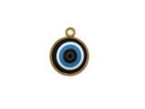 2 19.5mm Evil Eye Pendants Resin and Gold Tone 304 Stainless Steel Charms Blue Eyeball Charms Jewelry Making Beading Supplies Smileyboy