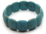 12 22mm Flat Oval Beads Stone Beads 2 Hole Beads Dyed Turquoise Blue Beads Jewelry Making Beading Supplies Howlite Stone Beads