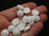 40 11mm Faceted Round Cabochons White Sew On Cabochons Vintage West Germany Plastic Cabochons Jewelry Making Beading Supplies Smileyboy