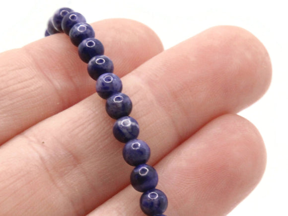 47 4mm to 5mm  Purple and Blue Gemstone Beads Round Sodalite Stone Beads to String Spacer Beads Jewelry Making Beading Supplies Smileyboy