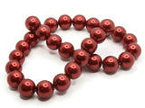 30 14mm Red Glass Pearl Beads Faux Pearls Jewelry Making Beading Supplies Round Beads Ball Beads to String