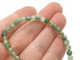 44 4mm to 5mm Green Gemstone Beads Round Moss Agate Stone Beads to String Spacer Beads Jewelry Making Beading Supplies Smileyboy