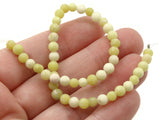 45 4mm to 5mm Yellow Green Gemstone Beads Round New Jade Stone Beads to String Spacer Beads Jewelry Making Beading Supplies Smileyboy