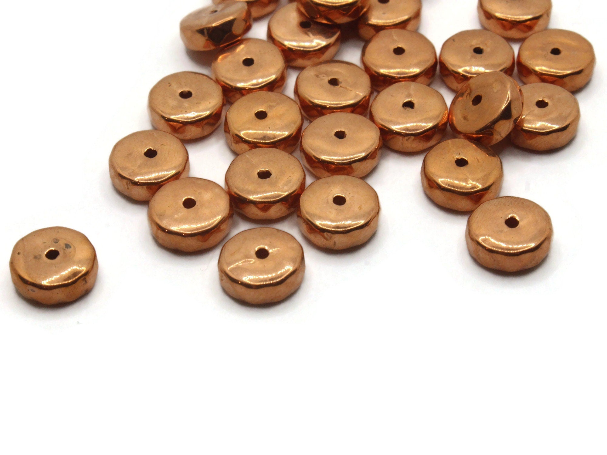 50 Stunning Tiny Antique Copper Metal Beads - (4mm) On Sale