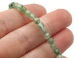 44 4mm to 5mm Green Gemstone Beads Round Moss Agate Stone Beads to String Spacer Beads Jewelry Making Beading Supplies Smileyboy