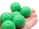 6 24mm Big Green Beads Round Beads Vintage Lucite Beads  Plastic Beads Statement Beads Loose Beads Chunky Beads