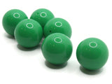 6 24mm Big Green Beads Round Beads Vintage Lucite Beads  Plastic Beads Statement Beads Loose Beads Chunky Beads