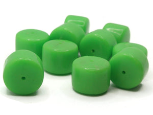 10 18mm Green Tube Bead Vintage Lucite Beads Lucite Bead Loose Beads New Old Stock Beads Plastic Beads Acrylic Beads Jewelry Making