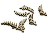 6 31mm Brown Natural Wood Fern Leaf Cabochons Wooden Plant Tiles Craft Supplies