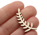 6 31mm Brown Natural Wood Fern Leaf Cabochons Wooden Plant Tiles Craft Supplies