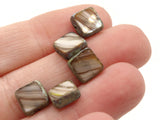 10 9mm Brown Striped Square Glass Beads Jewelry Making Beading Supplies Loose Beads to String