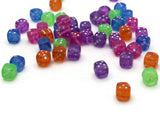 50 8mm Multicolor Dice Bead 8mm Cube Beads Plastic Dice Beads Six Sided Dice Mixed Beads Acrylic Cube Beads Jewelry Making Beading Supplies