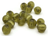 15 9mm to 10mm Chartreuse Green Yellow Round Lampwork Glass Beads Jewelry Making Beading Supplies Loose Beads to String