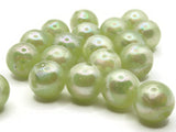 19 14mm Beads Large Round Shiny Green Vintage Plastic Ball Beads to String Gumball Beads New Old Stock Beads Jewelry Making Beading Supplies