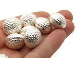 8 18mm Silver Plated Patterned Coin Beads Vintage Silver Plated Plastic Beads Jewelry Making Beading Supplies Shiny Metal Focal Beads