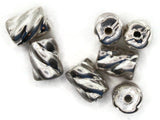 7 12mm Twisted Tube Beads Silver Plated Plastic Beads Vintage Beads Jewelry Making Beading Supplies Uncirculated Loose Bead Smileyboy