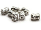 7 12mm Twisted Tube Beads Silver Plated Plastic Beads Vintage Beads Jewelry Making Beading Supplies Uncirculated Loose Bead Smileyboy