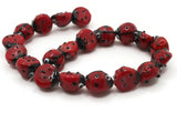 20 10mm Red Ladybugs Lamp work Glass Ladybug Beads Animal Beads Jewelry Making Beading Supplies Loose Beads