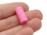 10 19mm Pink Patterned ...Tube Beads Vintage Plastic Beads New Old Stock Beads Beading Supplies