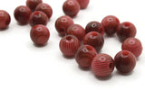 20 10mm Vintage Red Striped Round Resin Beads Loose Beads Craft Supplies Jewelry Making and Beading Supplies