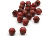20 10mm Vintage Red Striped Round Resin Beads Loose Beads Craft Supplies Jewelry Making and Beading Supplies