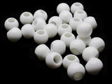 30 14mm White Large Hole Beads Plastic Beads Jewelry Making Beading Supplies Round Beads Macrame Beads Hair Beads Loose Beads