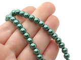 72 6mm Green Glass Pearl Beads Faux Pearls Jewelry Making Beading Supplies Round Accent Beads Ball Beads Small Spacer Beads