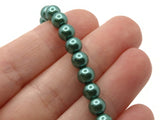 72 6mm Green Glass Pearl Beads Faux Pearls Jewelry Making Beading Supplies Round Accent Beads Ball Beads Small Spacer Beads