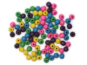 95 7mm to 8mm Mixed Color Beads Round Beads Wood Beads Jewelry Making Beading Supplies Loose Beads to String