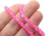 4mm Pink Crackle Beads Cracked Glass Beads Smooth Round Beads Full Strand Jewelry Making Beading Supplies Small Beads