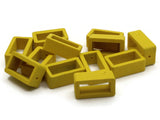 12 18mm Yellow Wood Rectangle Slider Beads Wooden Half Drilled Bead Frames Jewelry Making Beading Supplies