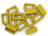 12 18mm Yellow Wood Rectangle Slider Beads Wooden Half Drilled Bead Frames Jewelry Making Beading Supplies