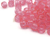 90 9mm Pink Vintage Plastic Beads Pony Beads Tube Beads Jewelry Making Beading Supplies Loose Beads to String