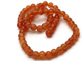 6mm Orange Crackle Glass Beads Round Beads Clear Cracked Glass Beads Jewelry Making Beading Supplies Loose Beads Smooth Round Beads