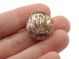 4 21mm Pink Speckled Coin Beads Flat Round Lampwork Glass Beads Jewelry Making and Beading Supplies