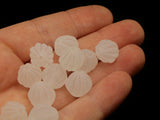 20 13mm Fluted Round White Beads Vintage Frosted Acrylic Beads Round Beads New Old Stock Beads Jewelry Making Beading Supplies