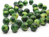 40 12mm Round Green Swirl Vintage Plastic Beads Jewelry Making Beading Supplies Acrylic Beads Lightweight Sturdy Beads to String